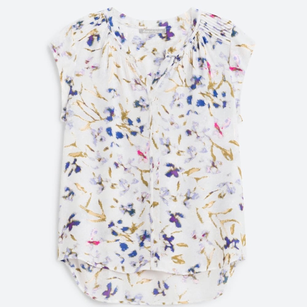 DANIEL RAINN Bernal Split Neck Floral Blouse XL